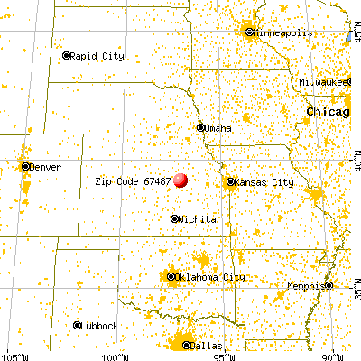 Wakefield, KS (67487) map from a distance
