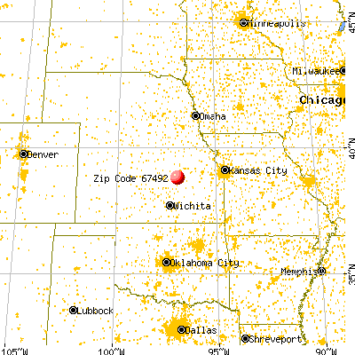 Woodbine, KS (67492) map from a distance