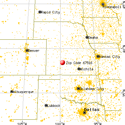 Bazine, KS (67516) map from a distance