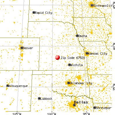 Bison, KS (67520) map from a distance