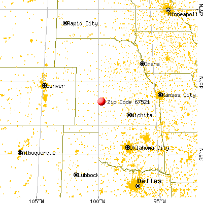 Brownell, KS (67521) map from a distance