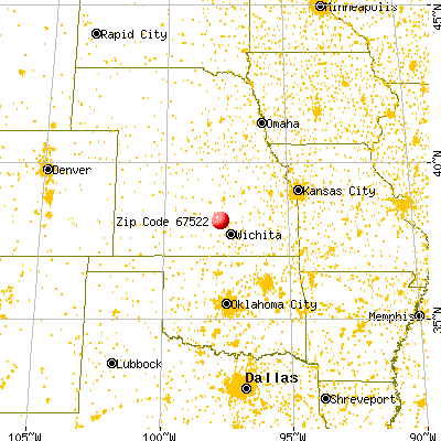 Buhler, KS (67522) map from a distance