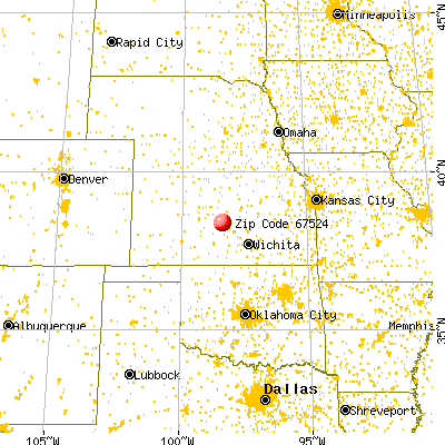 Chase, KS (67524) map from a distance