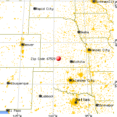 Garfield, KS (67529) map from a distance