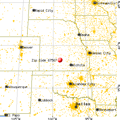 Pawnee Rock, KS (67567) map from a distance