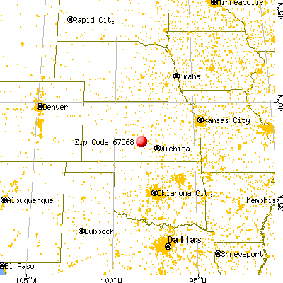 Plevna, KS (67568) map from a distance