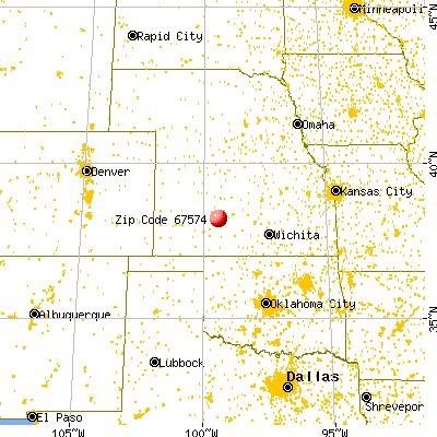 Rozel, KS (67574) map from a distance
