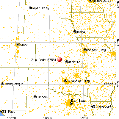 Sylvia, KS (67581) map from a distance