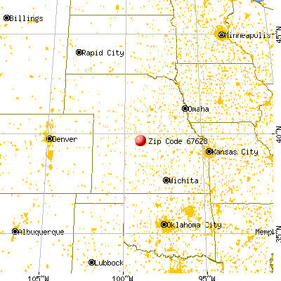 Cedar, KS (67628) map from a distance