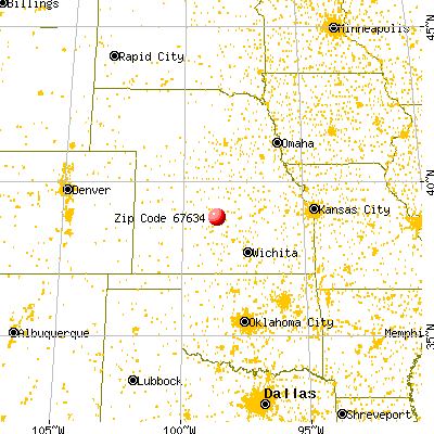 Dorrance, KS (67634) map from a distance