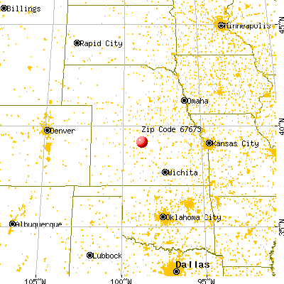 Waldo, KS (67673) map from a distance