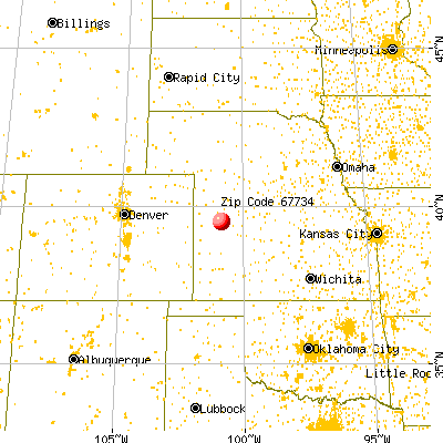 Gem, KS (67734) map from a distance