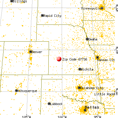 Gove City, KS (67736) map from a distance