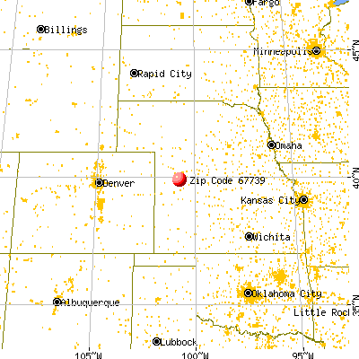 Herndon, KS (67739) map from a distance