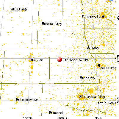 Oberlin, KS (67749) map from a distance