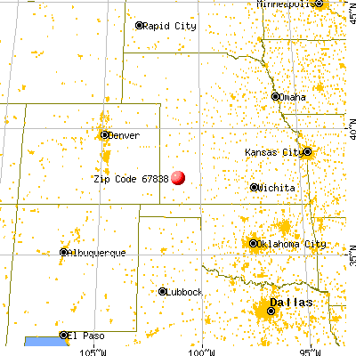 Deerfield, KS (67838) map from a distance