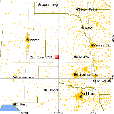 Ensign, KS (67841) map from a distance