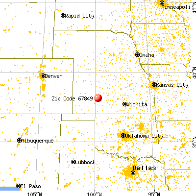 Hanston, KS (67849) map from a distance