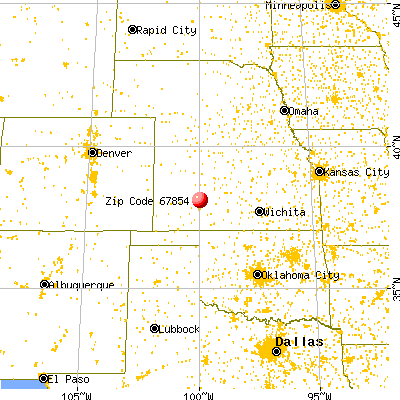 Jetmore, KS (67854) map from a distance