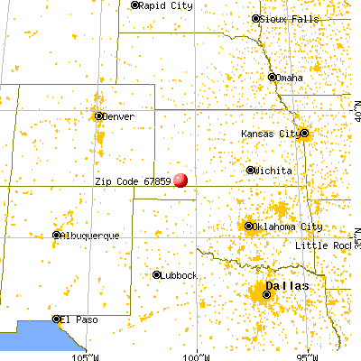 Kismet, KS (67859) map from a distance