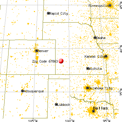 Marienthal, KS (67863) map from a distance