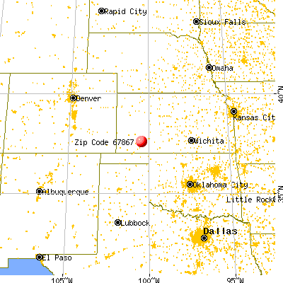 Montezuma, KS (67867) map from a distance