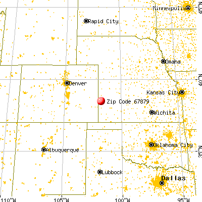 Tribune, KS (67879) map from a distance