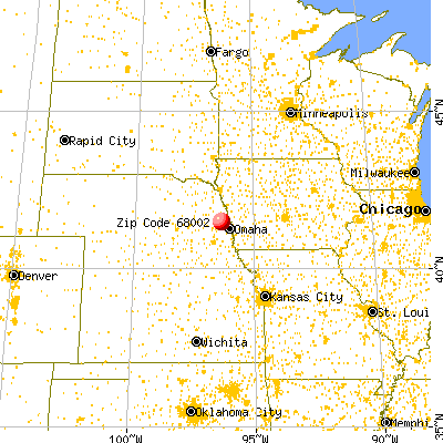 Arlington, NE (68002) map from a distance