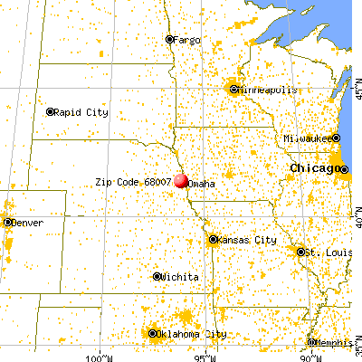 Bennington, NE (68007) map from a distance