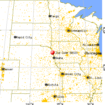 Decatur, NE (68020) map from a distance