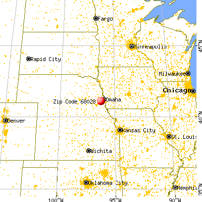 Gretna, NE (68028) map from a distance