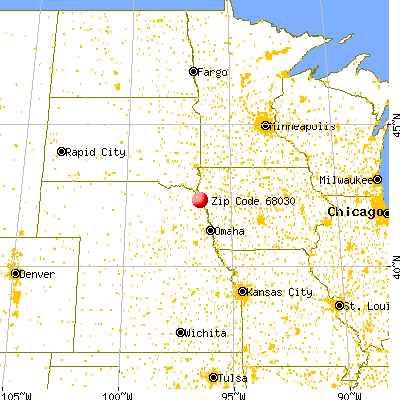 Homer, NE (68030) map from a distance