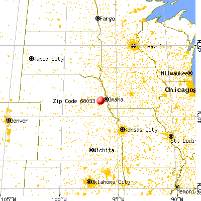 Ithaca, NE (68033) map from a distance