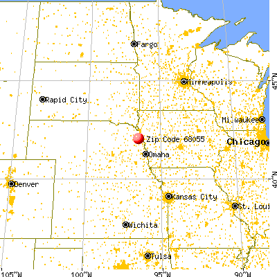 Rosalie, NE (68055) map from a distance