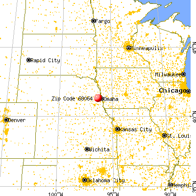 Valley, NE (68064) map from a distance