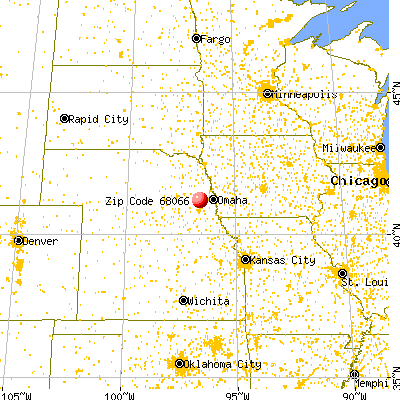 Wahoo, NE (68066) map from a distance