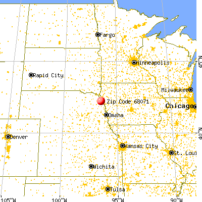 Winnebago, NE (68071) map from a distance