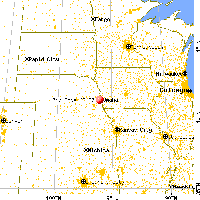 Omaha, NE (68137) map from a distance