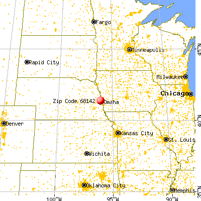 Omaha, NE (68142) map from a distance