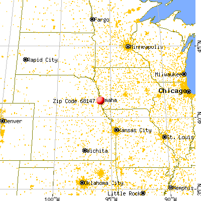 Bellevue, NE (68147) map from a distance