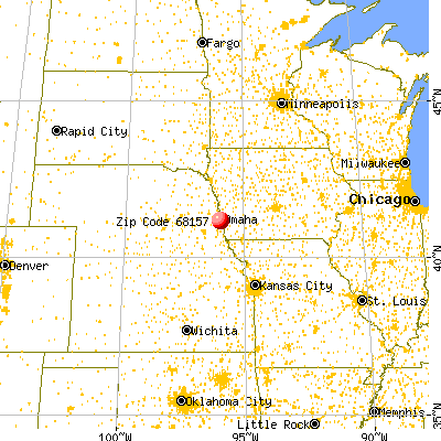 Bellevue, NE (68157) map from a distance