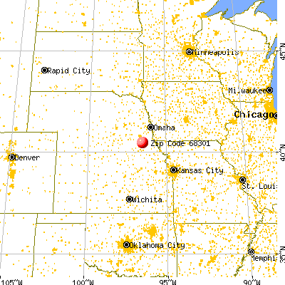 Adams, NE (68301) map from a distance