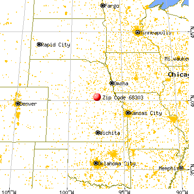 Alexandria, NE (68303) map from a distance