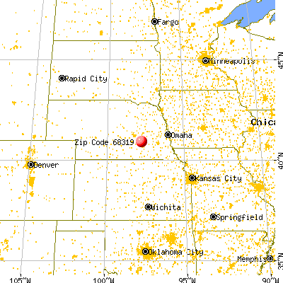 Bradshaw, NE (68319) map from a distance
