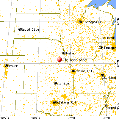 Cortland, NE (68331) map from a distance