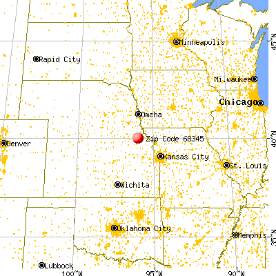Du Bois, NE (68345) map from a distance