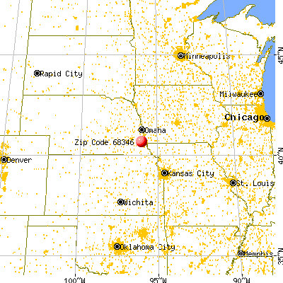 Dunbar, NE (68346) map from a distance