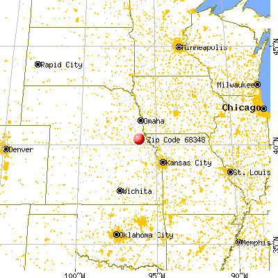 Elk Creek, NE (68348) map from a distance