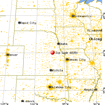 Endicott, NE (68350) map from a distance