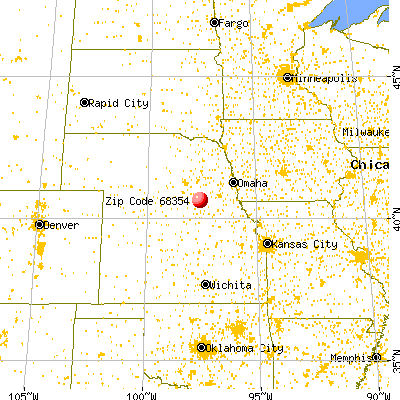 Fairmont, NE (68354) map from a distance
